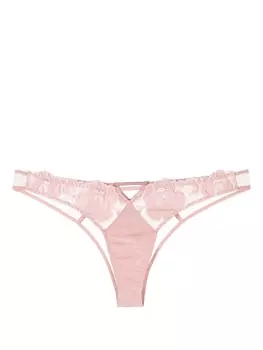 Fleur Du Mal трусы-брифы с цветочной вышивкой, розовый