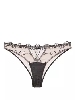 Fleur Du Mal трусы-брифы с вышивкой, черный