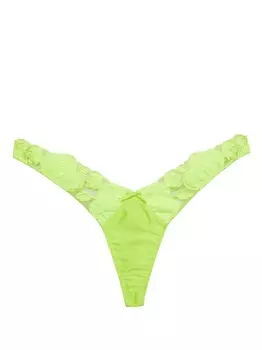 Fleur Du Mal трусы-стринги с вышивкой, желтый