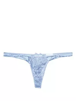 Fleur Du Mal вышитые стринги Whitney, синий