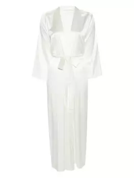 Fleur Of England халат Daisy с цветочным кружевом, белый