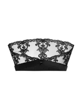 Fleur Of England кружевной бюстгальтер 'Onyx' без бретелек, черный