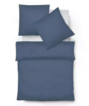 Fleuresse Lech Fine фланелевое постельное белье 200x220 с узором "елочка" синий uni 603089-12