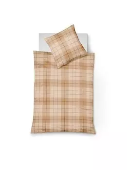 Fleuresse Lech Fine фланелевое постельное белье 200x220 в клетку карамельно-песочный 604112-03