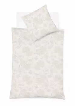 Fleuresse Lech Fine фланелевое постельное белье 200x220 цветы бежевый миндаль 604109-07