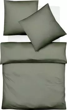 Fleuresse Lech Fine фланелевое постельное белье 135х200 с узором «елочка» однотонное оливково-зеленый 603089-05