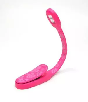 Flexilight Xtra Pink Flowers - лампа для чтения с подсветкой для книг: с 2 светодиодами и удлиненной шейкой Bookchair, розовый