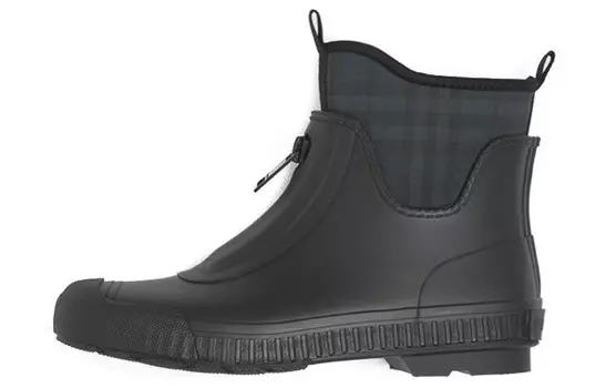 Flinton Rain Boots Black Charcoal Rubber Womens Burberry