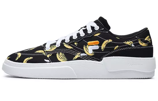 FLIP Canvas Shoes Womens Low-top Black/Lilan Yellow Fila Fusion