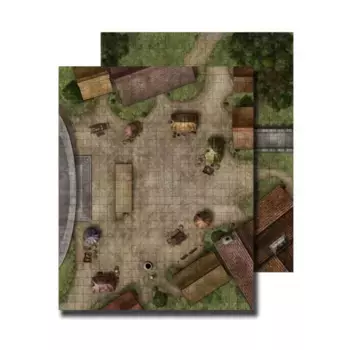Флип-мат - Городская площадь (1-е издание), GameMastery - Flip-Mats - Building, City & Village Locales