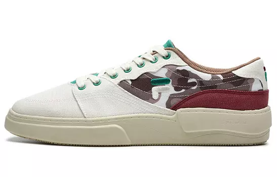 FLIP Скейтбординг Кроссовки Мужские Низкие Кремово-Белые/Бордово-Красные Fila Fusion