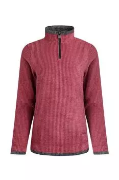 Флис Beye Eco с молнией 1/4 и сеткой Weird Fish, красный