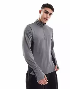 Флис Columbia Three Pitch Half Zip серого и черного цветов