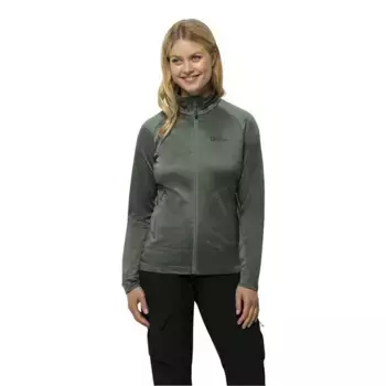Флис Jack Wolfskin Kammweg full zip, зеленый
