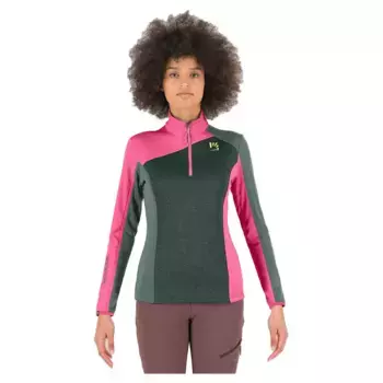 Флис Karpos Federa half zip, розовый/зеленый