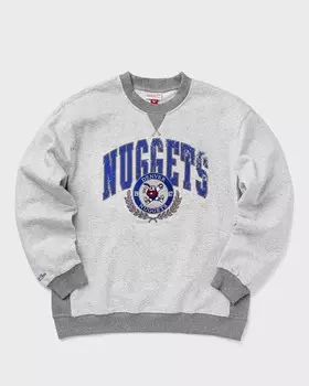 Флис Mitchell & Ness Nba Premium Fleece Crew Vintage Logo Denver Nuggets, цвет grey heather