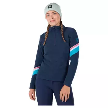 Флис Rossignol Strawpile half zip, синий