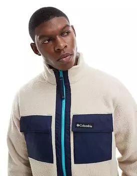 Флис с цветными блоками и крупной застежкой-молнией из древней окаменелости Columbia