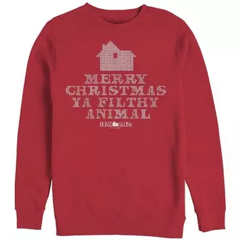 Флис с графическим рисунком для вышивки крестиком Big & Tall Home Alone Merry Christmas Ya Filthy Animal Licensed Character, красный