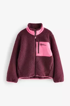 Флис с контрастным карманом ice curl Jack Wolfskin, розовый