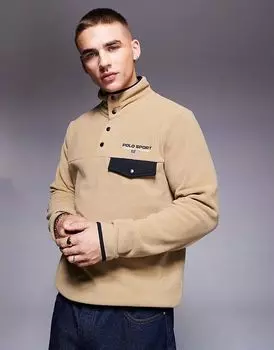 Флис с логотипом Sport Capsule бежевого цвета Polo Ralph Lauren
