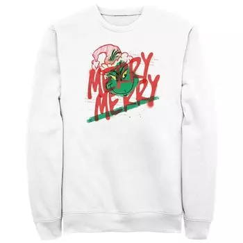 Флис с рисунком Big & Tall Dr. Seuss Grinch Merry Merry Licensed Character, белый