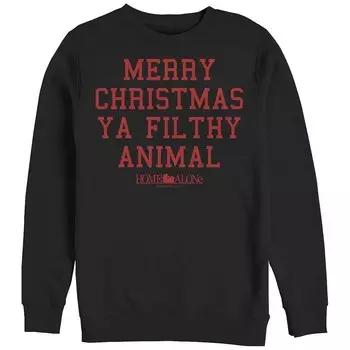 Флис с рисунком Big & Tall Home Alone Merry Christmas Ya Filthy Animal Licensed Character, черный