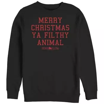 Флис с рисунком Big & Tall Home Alone Merry Christmas Ya Filthy Animal Licensed Character, черный
