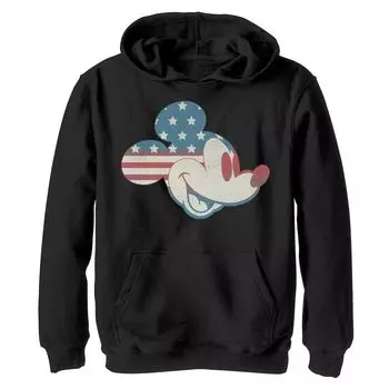 Флис с рисунком Микки Мауса и друзей Disney для мальчиков 8–20 лет с набивным изображением американского флага и изображением Микки Disney
