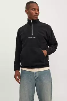 Флис с застежкой молнией на четверть длины Jack & Jones, черный