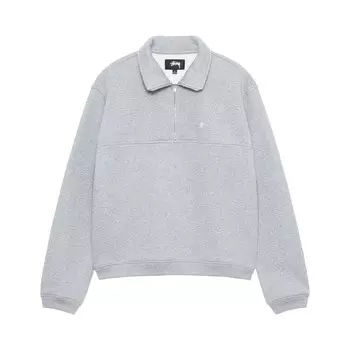 Флис Stussy Fleece Zip Mockneck, цвет Grey Heather