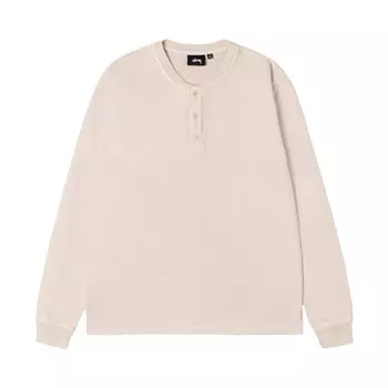 Флис Stussy Open Hem Henley Fleece, цвет Natural
