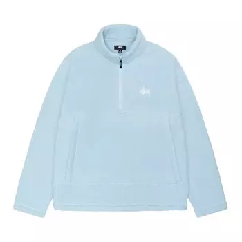 Флис Stussy Polar Fleece Half Zip Mock Neck, синий