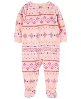 Флисовая цельная пижама Fair Isle для маленьких девочек Carter's, мультиколор