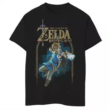 Флисовая футболка с графическим рисунком и логотипом Nintendo Zelda Breath Of The Wild Link для мальчиков 8–20 лет Licensed Character