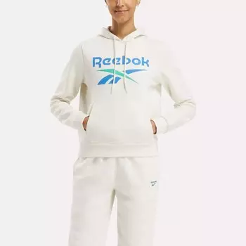 Флисовая худи Identity с большим логотипом Reebok, белый