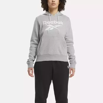 Флисовая худи Identity с большим логотипом Reebok, серый