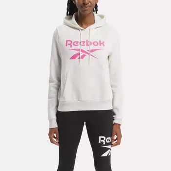 Флисовая худи Identity с большим логотипом Reebok, белый