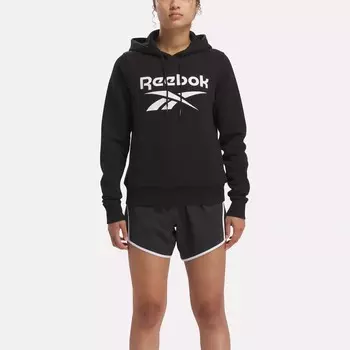 Флисовая худи Identity с большим логотипом Reebok, черный