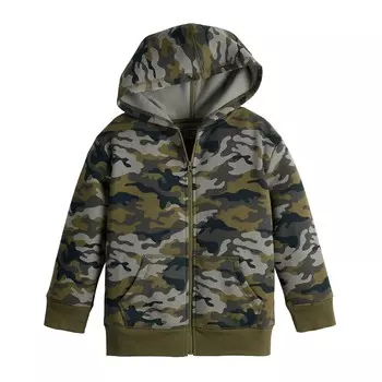 Флисовая худи Jumping Beans на молнии для мальчиков 4–12 лет, цвет Green Olive Camo