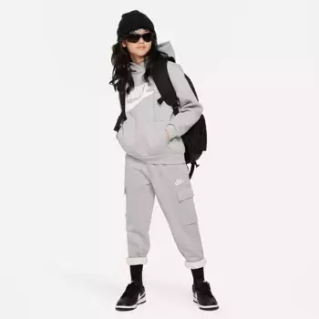 Флисовая худи Nike All Kids Fit Sportswear Club, цвет Dk Grey Heather/White