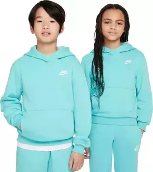 Флисовая худи Nike All Kids Fit Sportswear Club, цвет Green Frost/White
