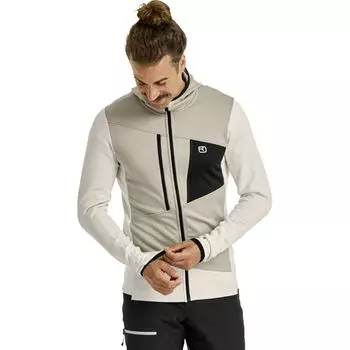 Флисовая худи с капюшоном в сетчатом стиле Ortovox, белый