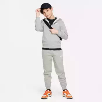 Флисовая худи с молнией во всю длину Nike All Kids Fit Sportswear Club, цвет Dk Grey Heather/Base Grey