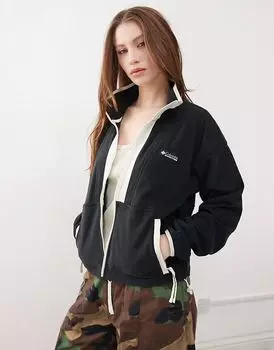 Флисовая кофта Columbia Backbowl II с застежкой-молнией черного и мелового цветов