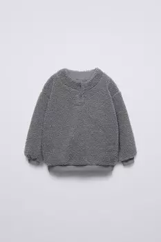 Флисовая кофта на подкладке ZARA, антрацитово-серый