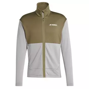 Флисовая куртка ADIDAS TERREX Athletic Fleece Jacket, цвет grey/olive