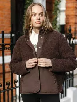 Флисовая куртка borg Chelsea Peers, темно-коричневый