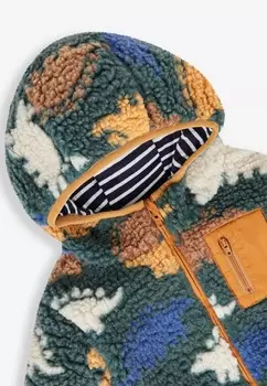 Флисовая куртка BORG HOOD JoJo Maman Bb, темно-зеленый