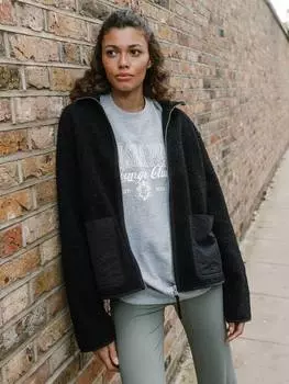 Флисовая куртка borg на молнии Chelsea Peers, черный